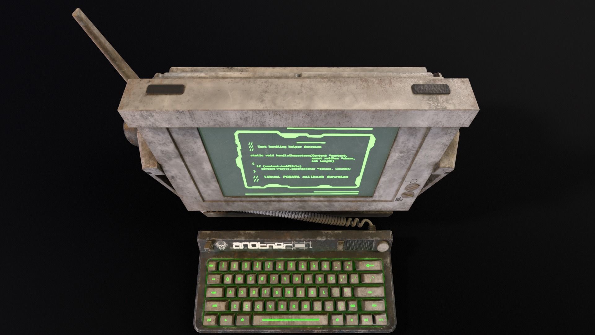 Retro Cyberpunk PC Low-poly 3D model_20