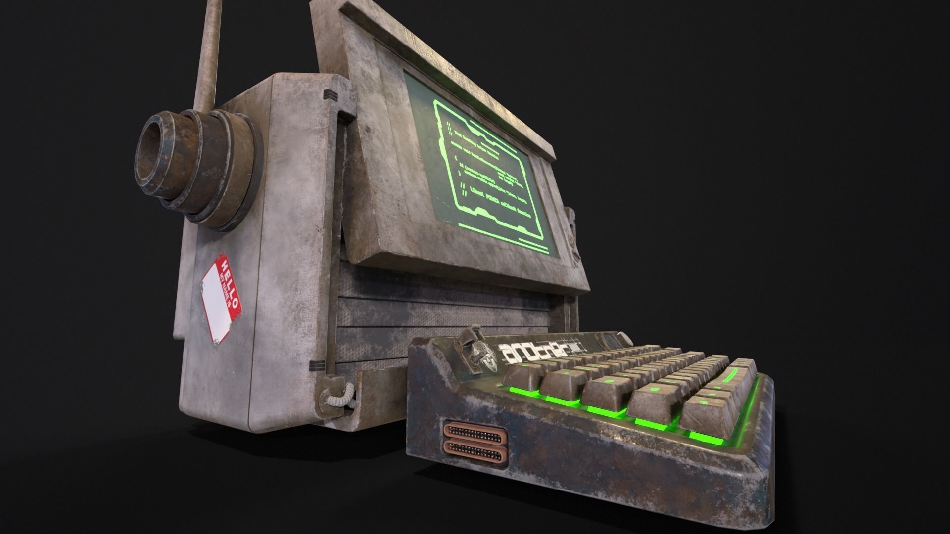 Retro Cyberpunk PC Low-poly 3D model_18