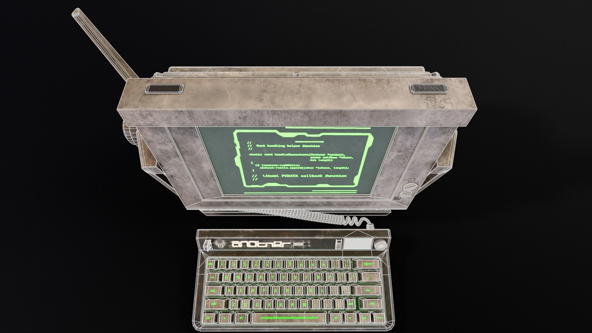 Retro Cyberpunk PC Low-poly 3D model_21