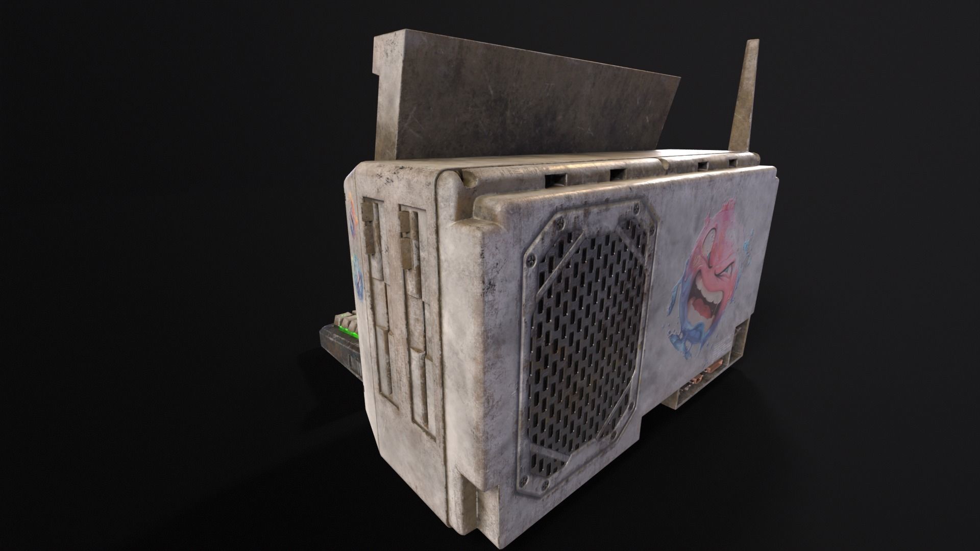 Retro Cyberpunk PC Low-poly 3D model_8