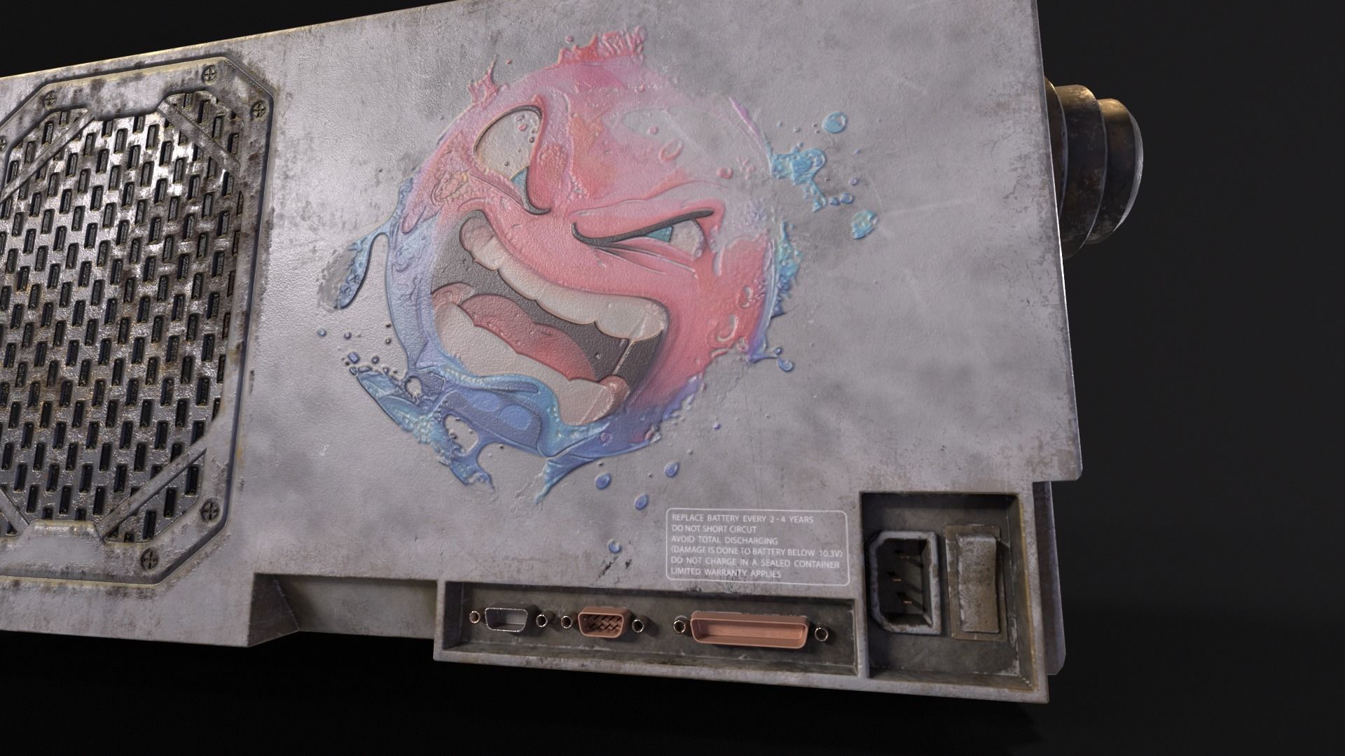 Retro Cyberpunk PC Low-poly 3D model_12