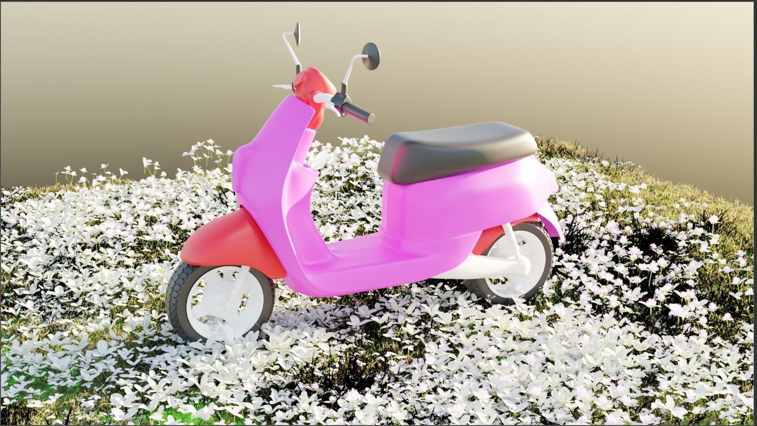 Toy Scotter Low-poly 3D model_10