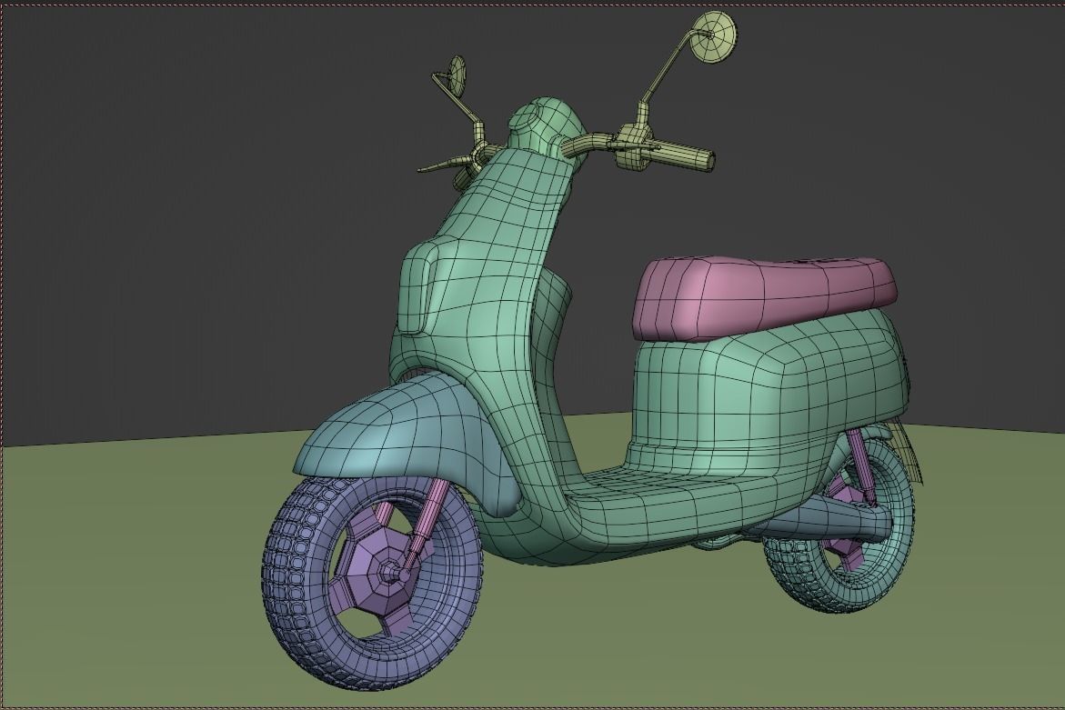 Toy Scotter Low-poly 3D model_9