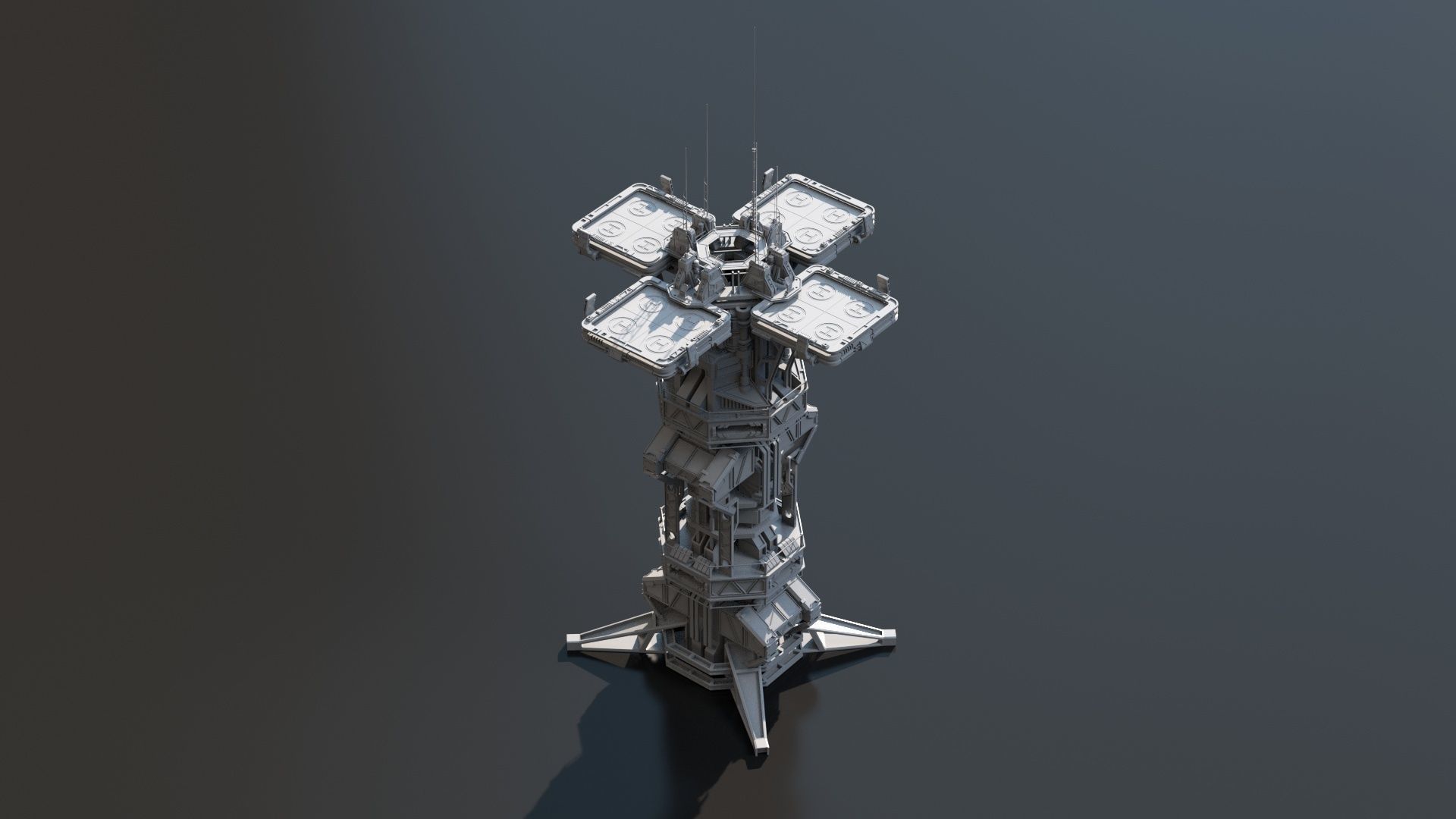 115 Sci-fi Buildings KITBASH parts and 7 Unique Sci-fi BUILDINGS 3D Model Collection_72