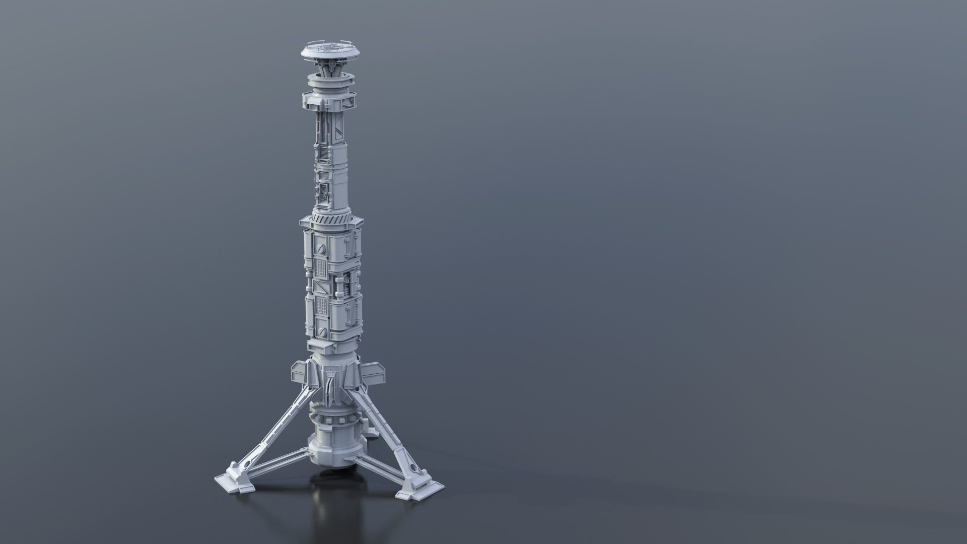 115 Sci-fi Buildings KITBASH parts and 7 Unique Sci-fi BUILDINGS 3D Model Collection_57