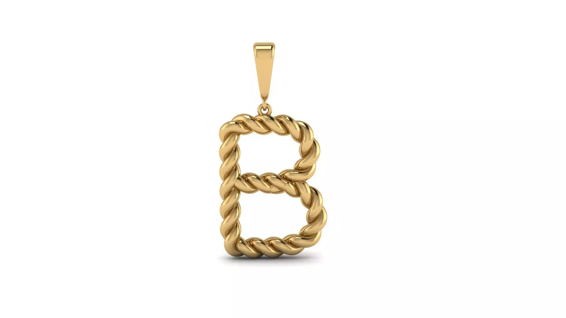Twisted Cable Letter Pendant 20 mm Letter B 3D print model