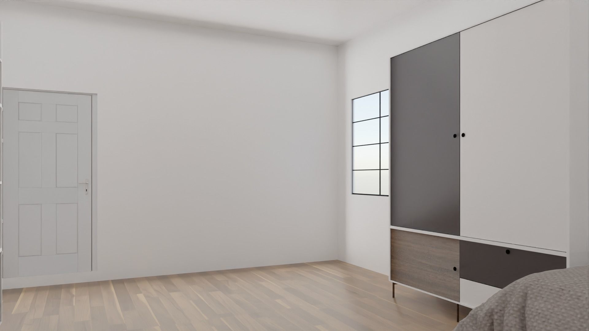 Modern Bedroom Scene 3D model_6