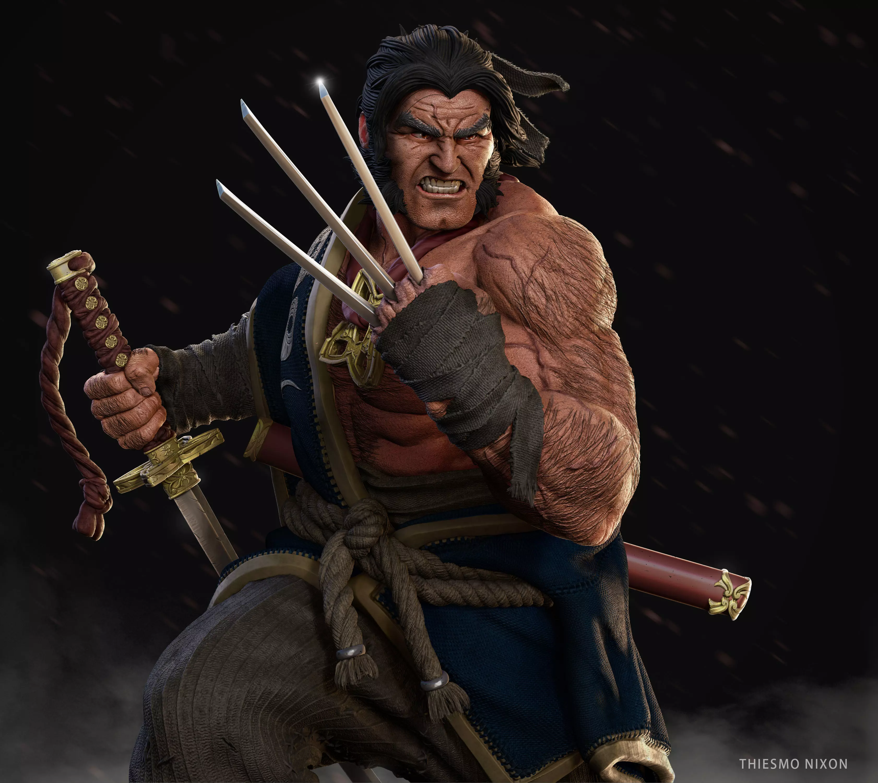 Wolverine Samurai 3D print model