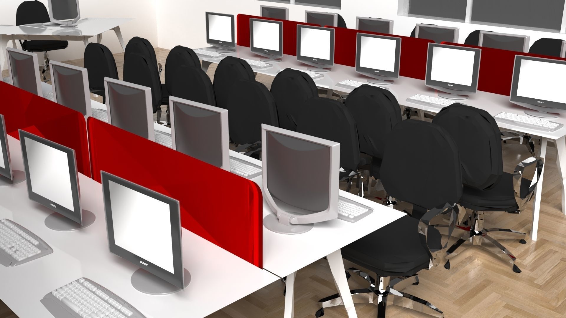 PC Training Classroom 3D model_5