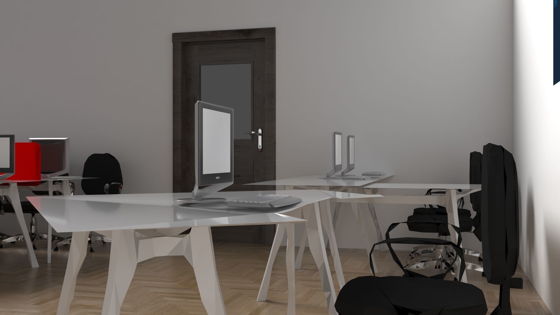 PC Training Classroom 3D model_7