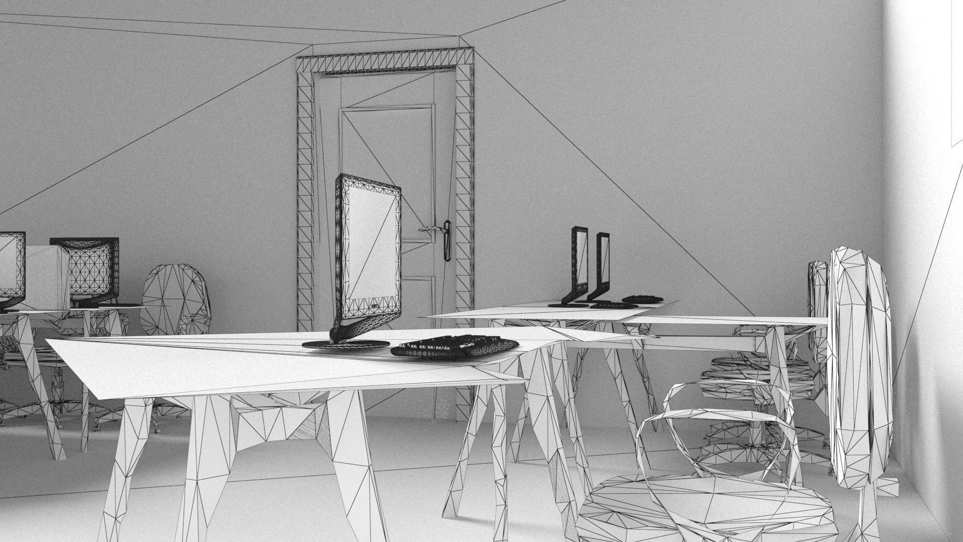 PC Training Classroom 3D model_12