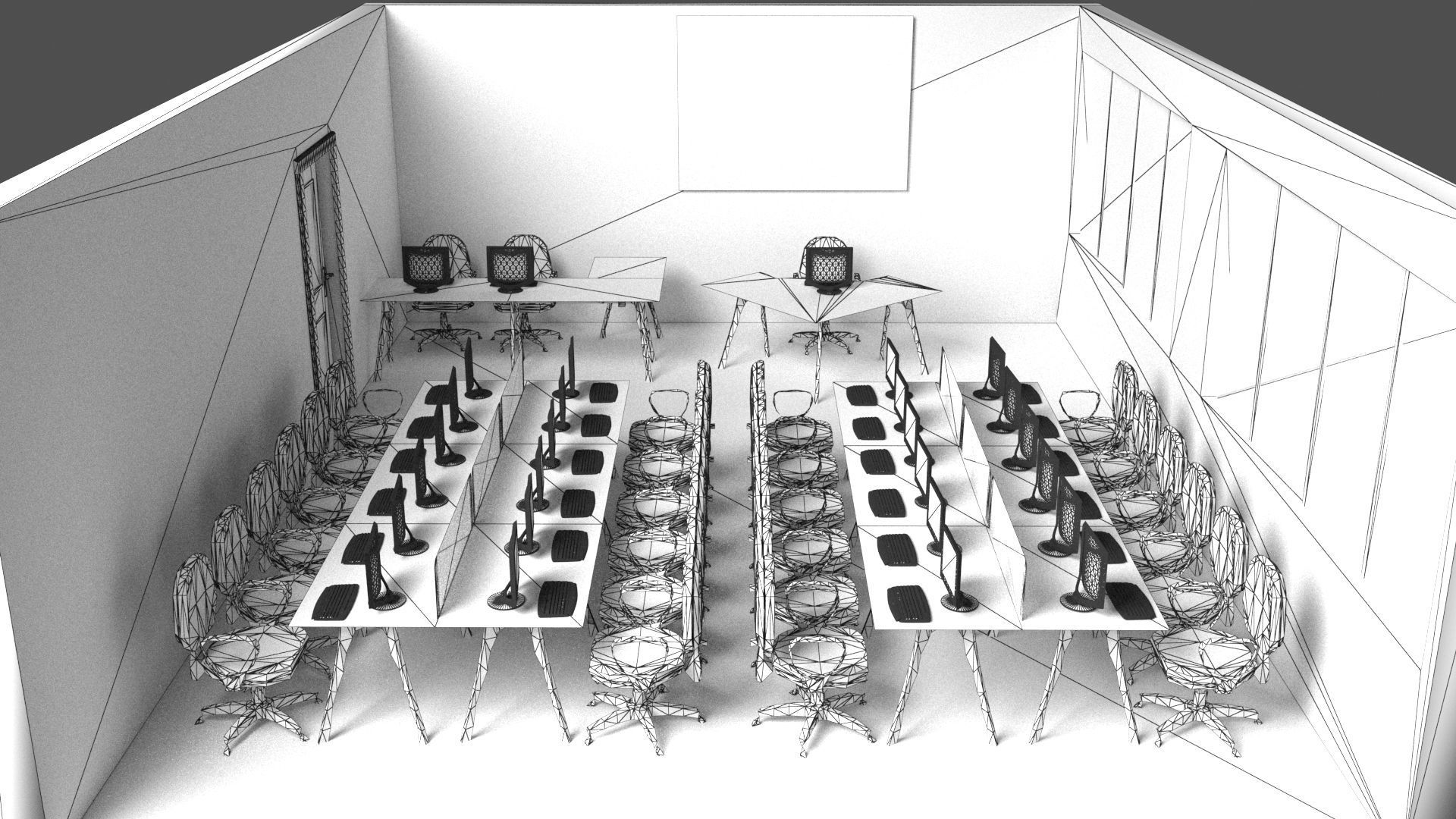 PC Training Classroom 3D model_10