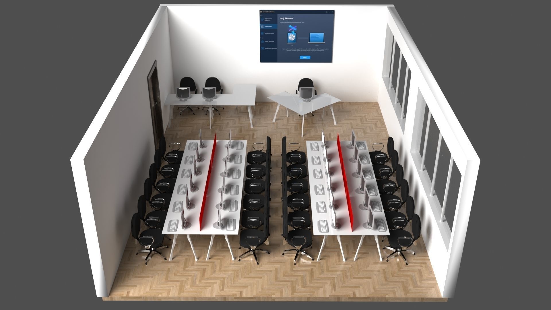 PC Training Classroom 3D model_6