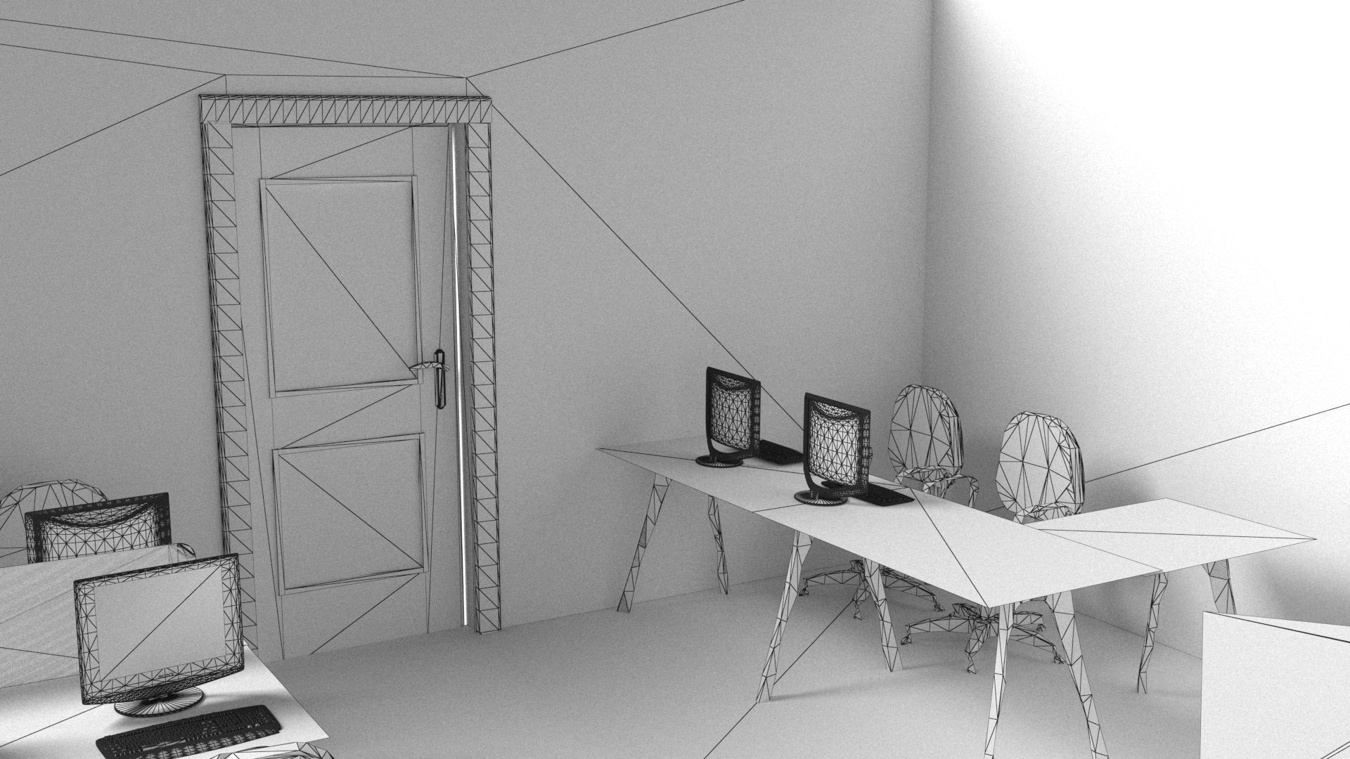 PC Training Classroom 3D model_14