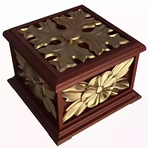 Casket Carved 02 Red