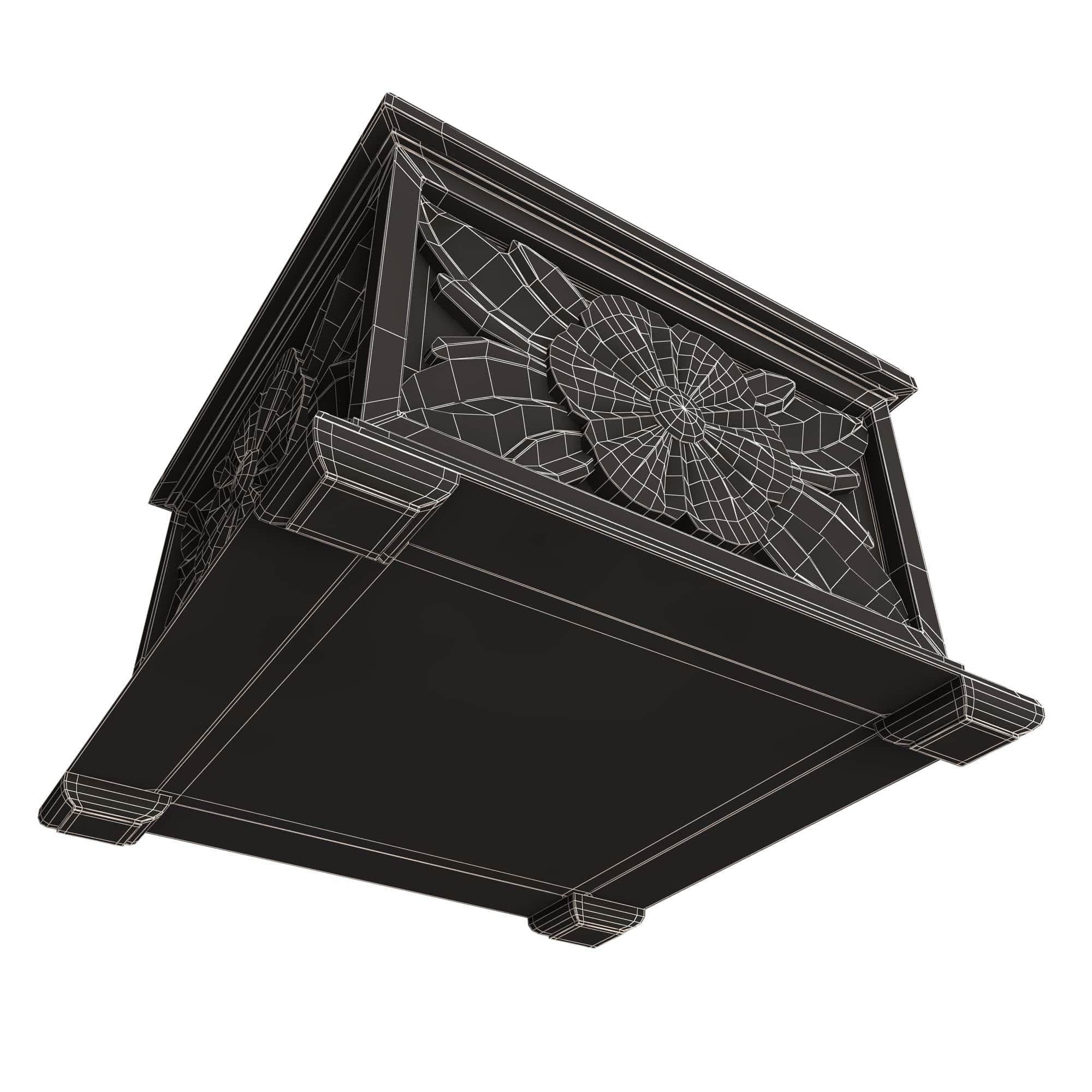 Casket Carved 02 White Low-poly 3D model_6