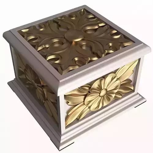 Casket Carved 02 White