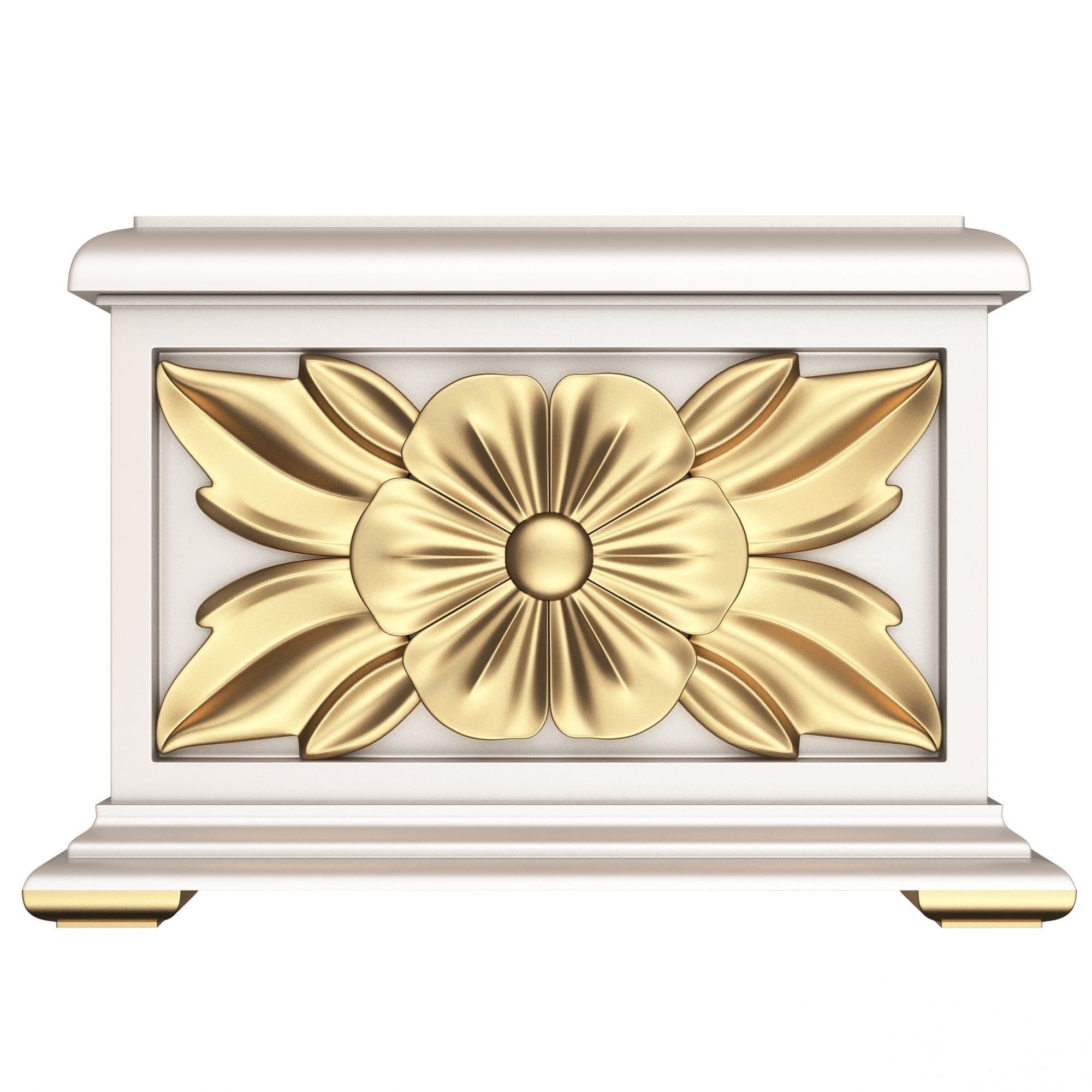 Casket Carved 02 White Low-poly 3D model_5