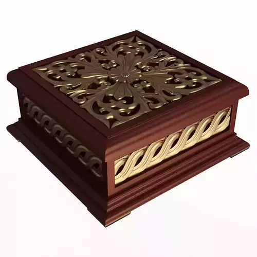 Casket Carved 03 Red