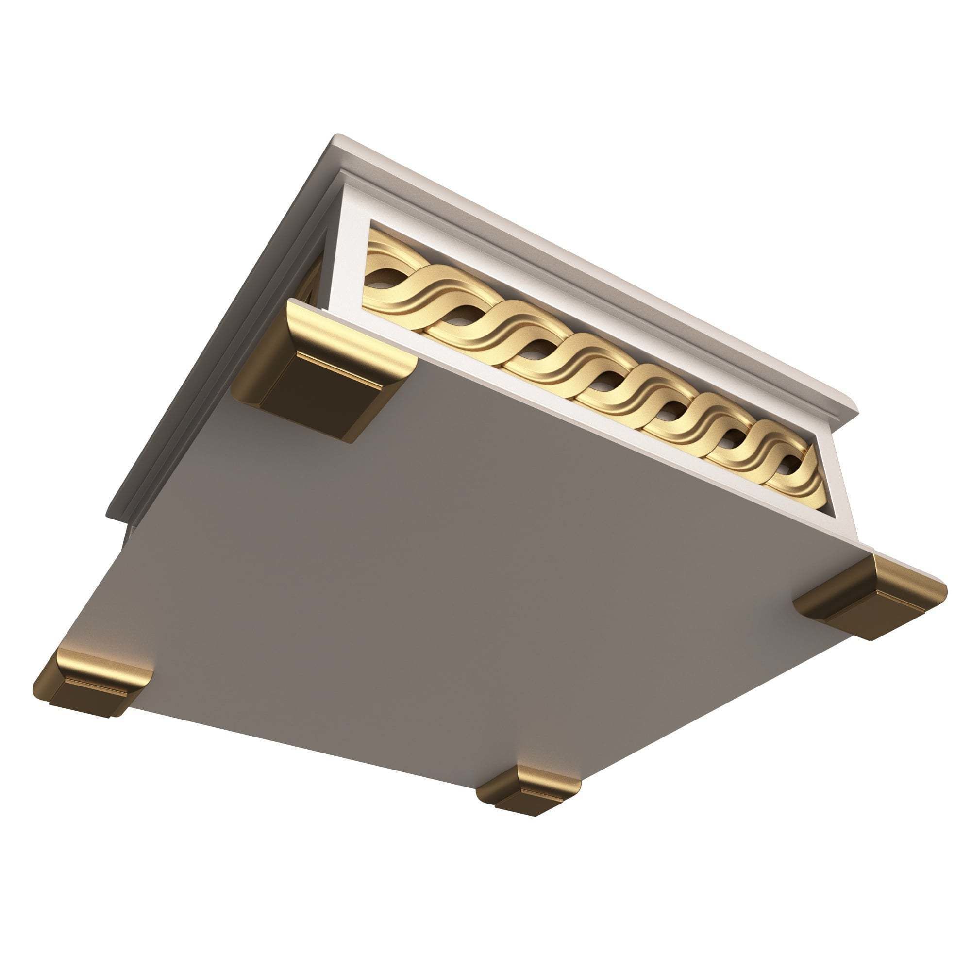 Casket Carved 03 White Low-poly 3D model_2