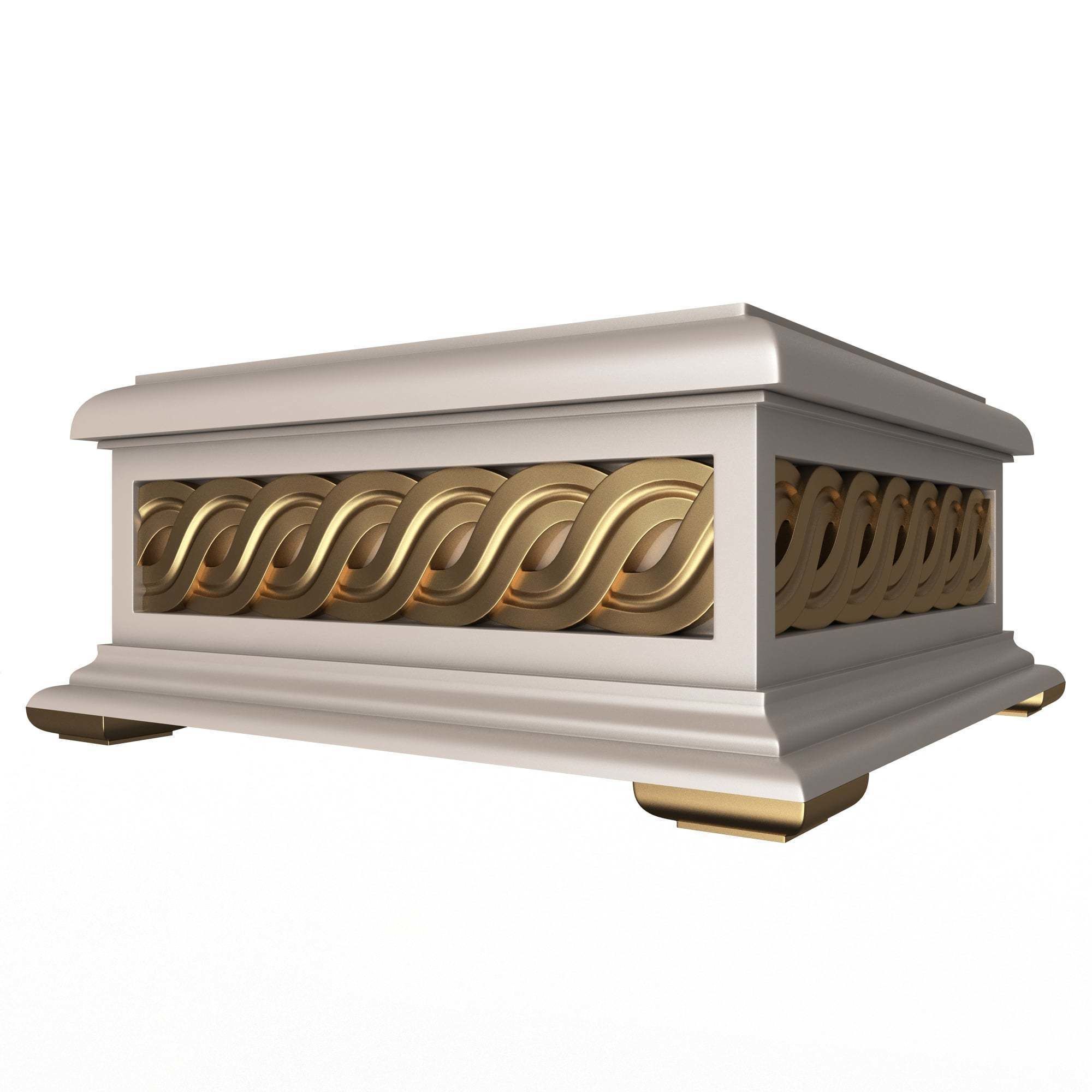 Casket Carved 03 White Low-poly 3D model_1