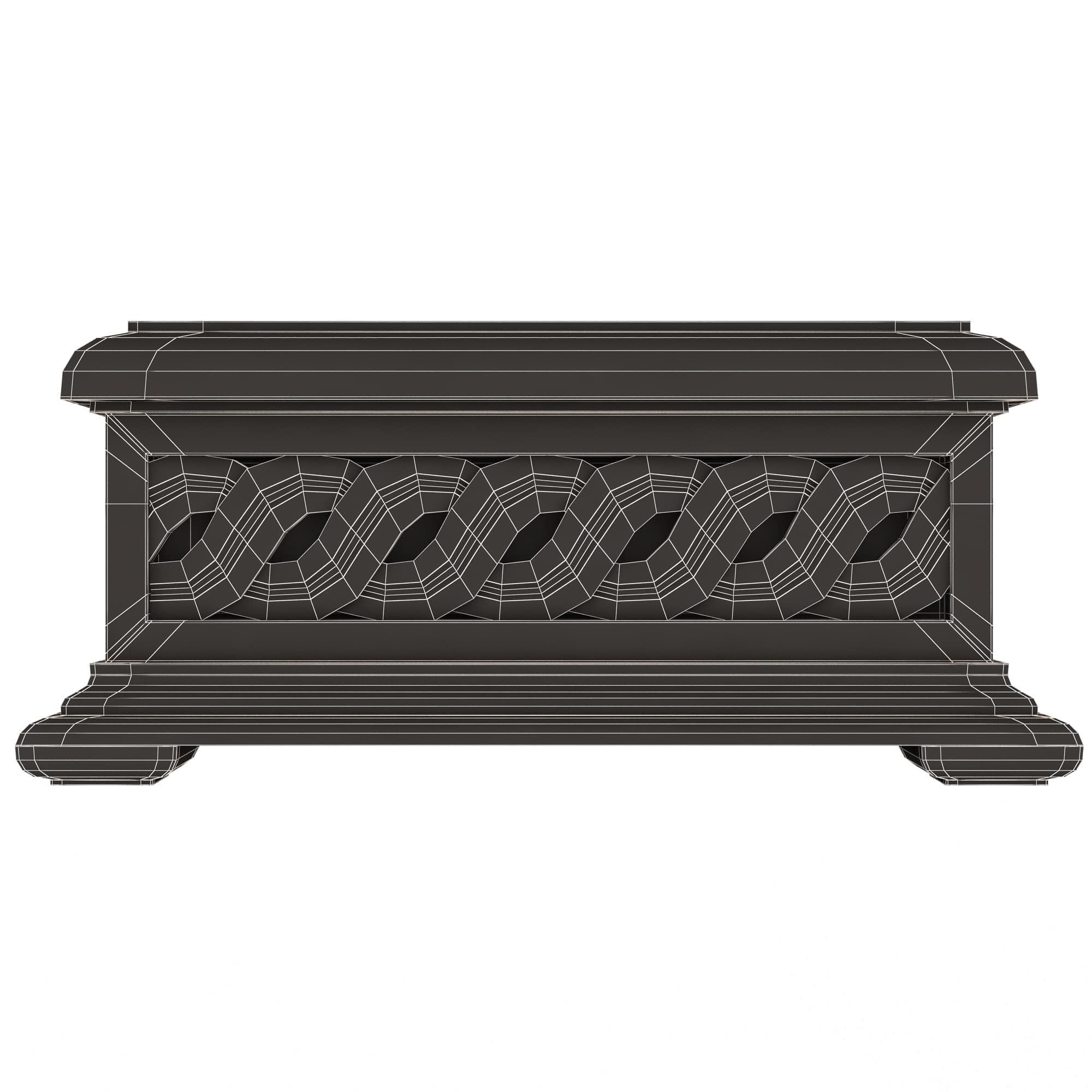 Casket Carved 03 White Low-poly 3D model_6