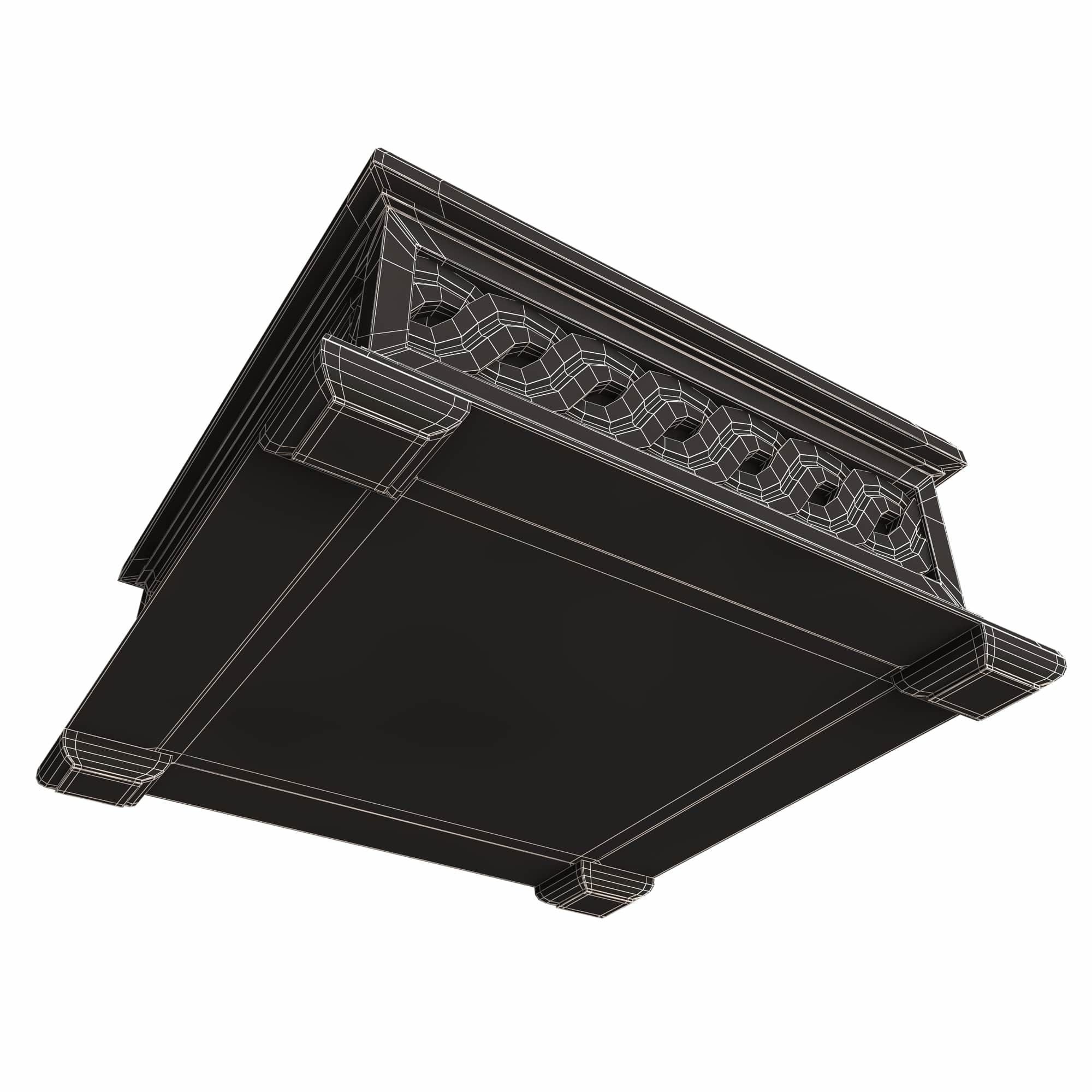 Casket Carved 03 White Low-poly 3D model_9