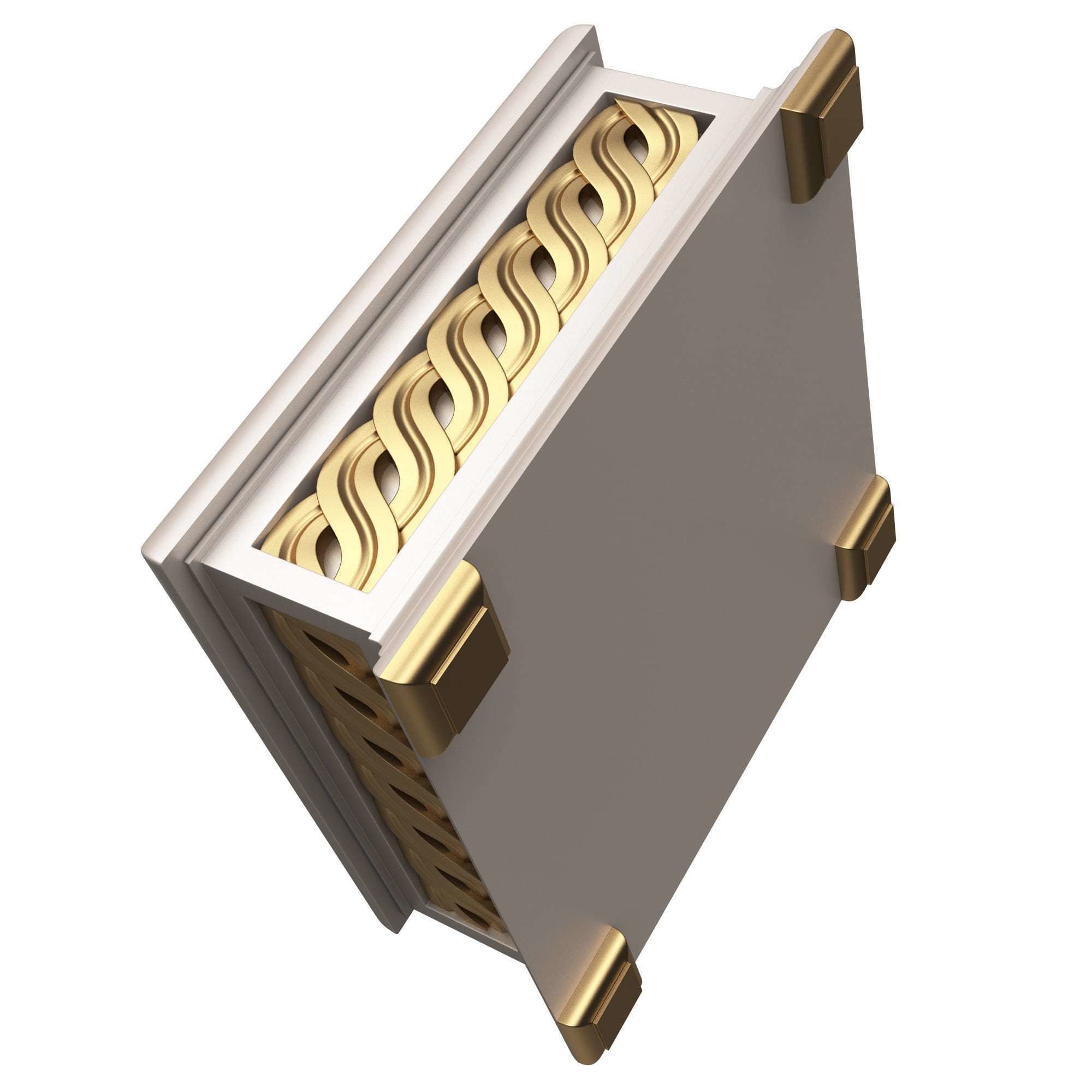 Casket Carved 03 White Low-poly 3D model_4