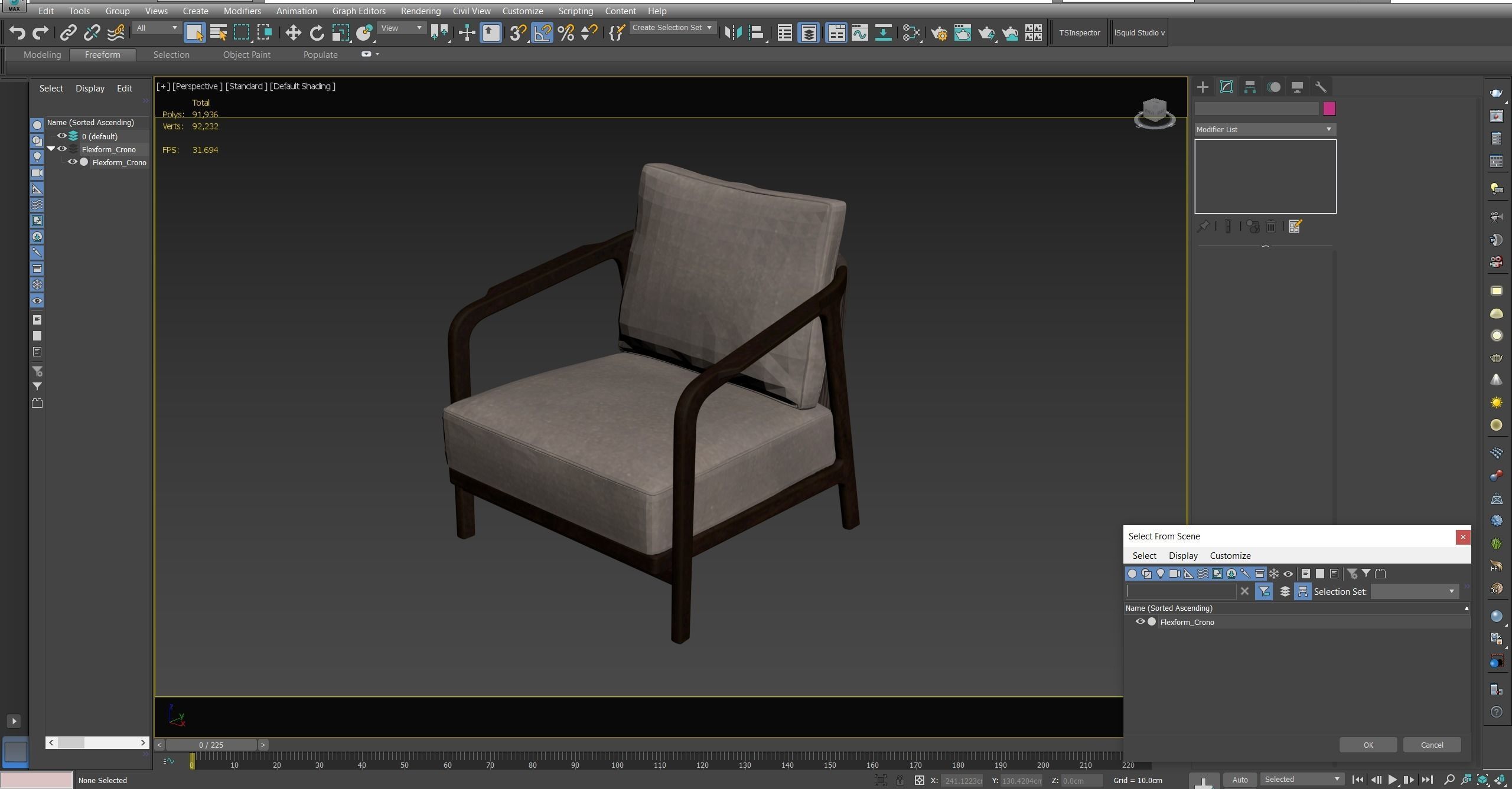 Flexform Crono Low-poly 3D model_25