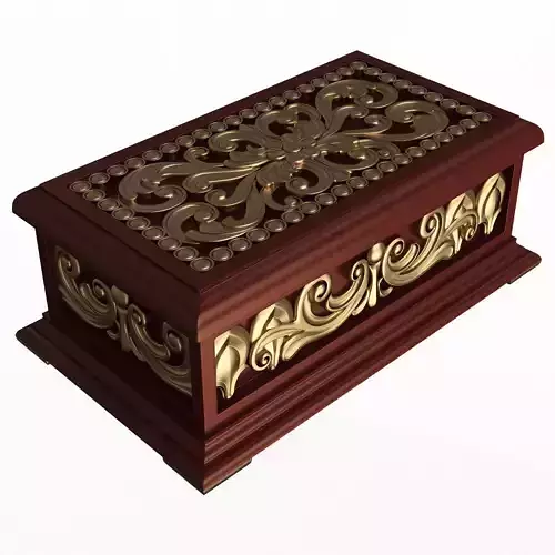 Casket Carved 04 Red