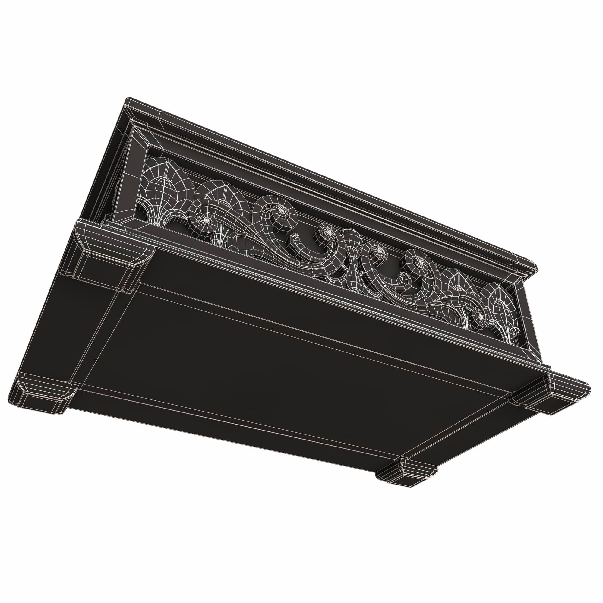 Casket Carved 04 White Low-poly 3D model_9