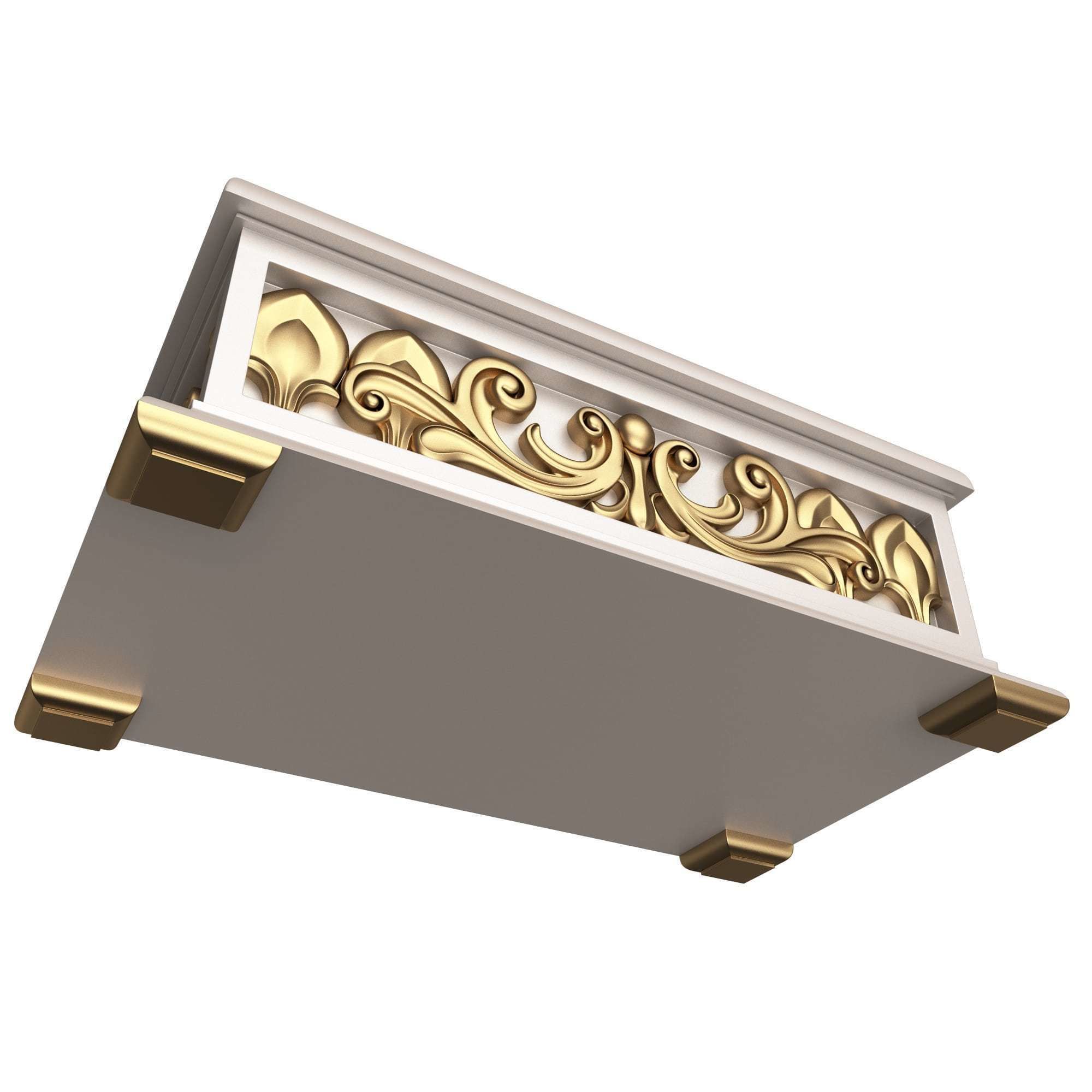 Casket Carved 04 White Low-poly 3D model_2