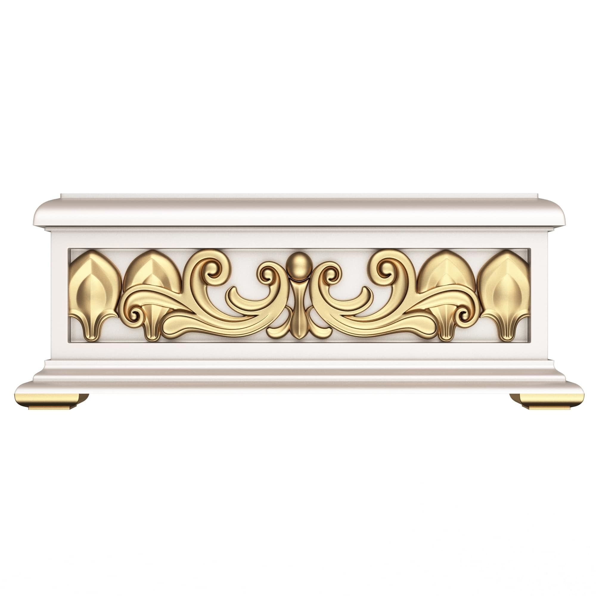 Casket Carved 04 White Low-poly 3D model_5
