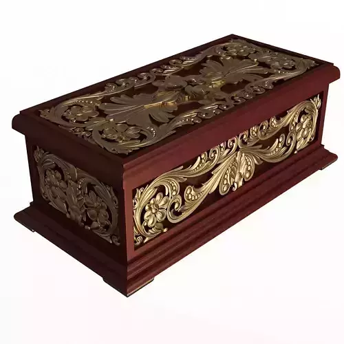 Casket Carved 06 Red