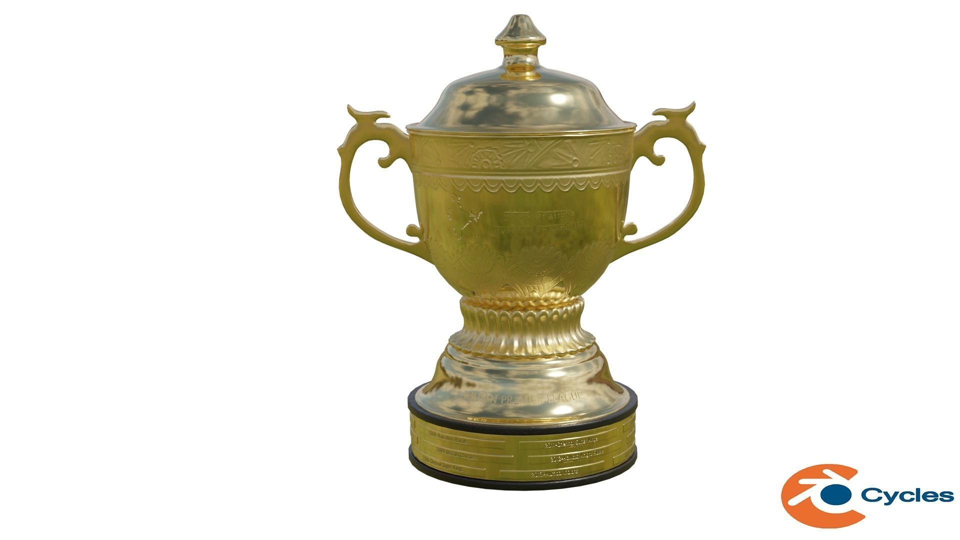 IPL Trophy Low-poly 3D model_6