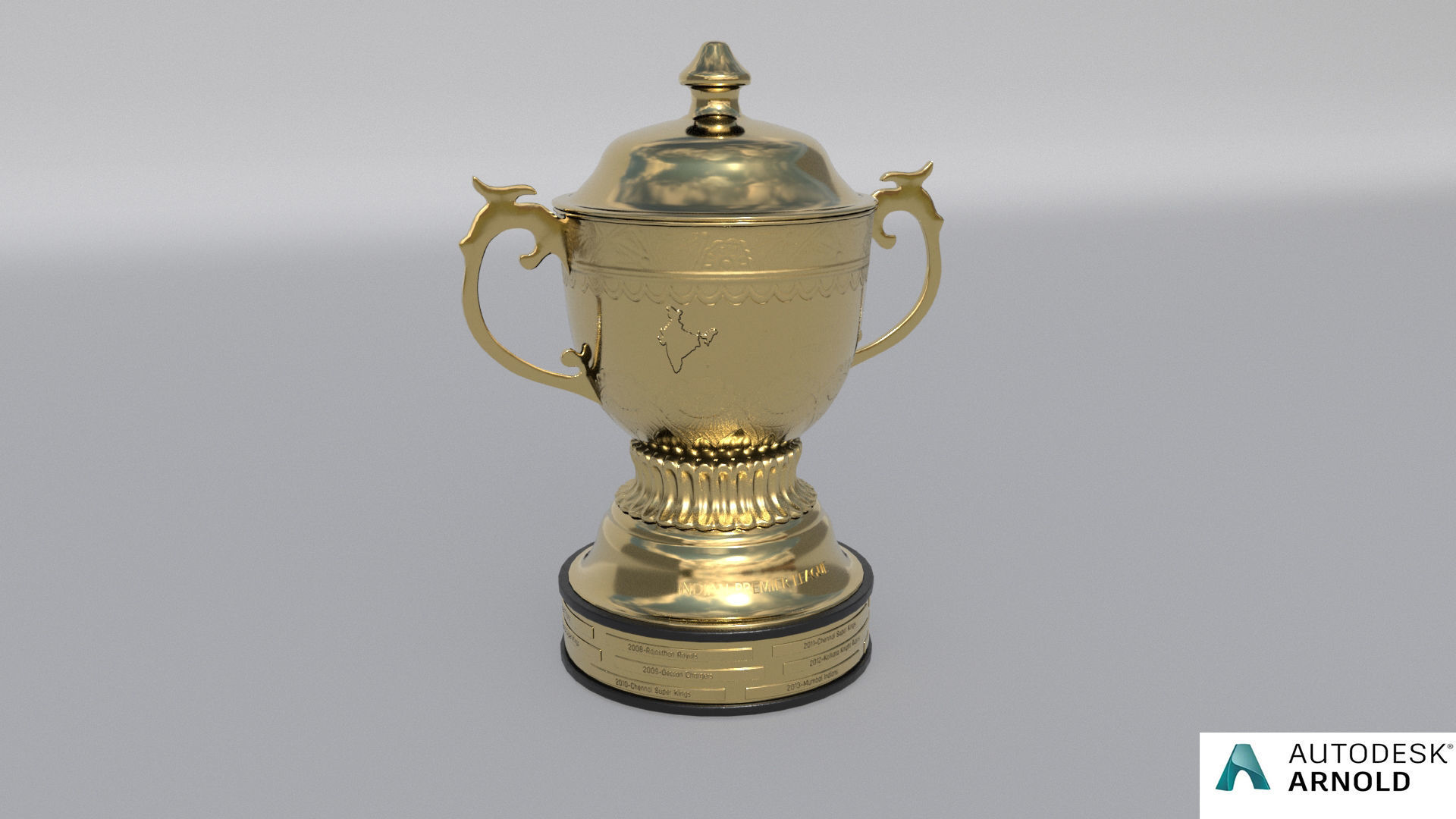 IPL Trophy Low-poly 3D model_7