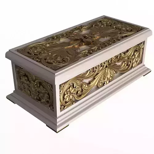 Casket Carved 06 White