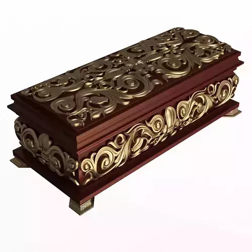 Casket Carved 07 Red