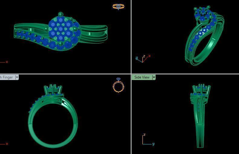 beautifull ring for daimonds 3D print model_13