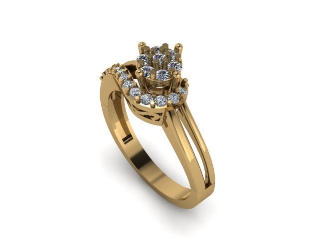 beautifull ring for daimonds 3D print model_3