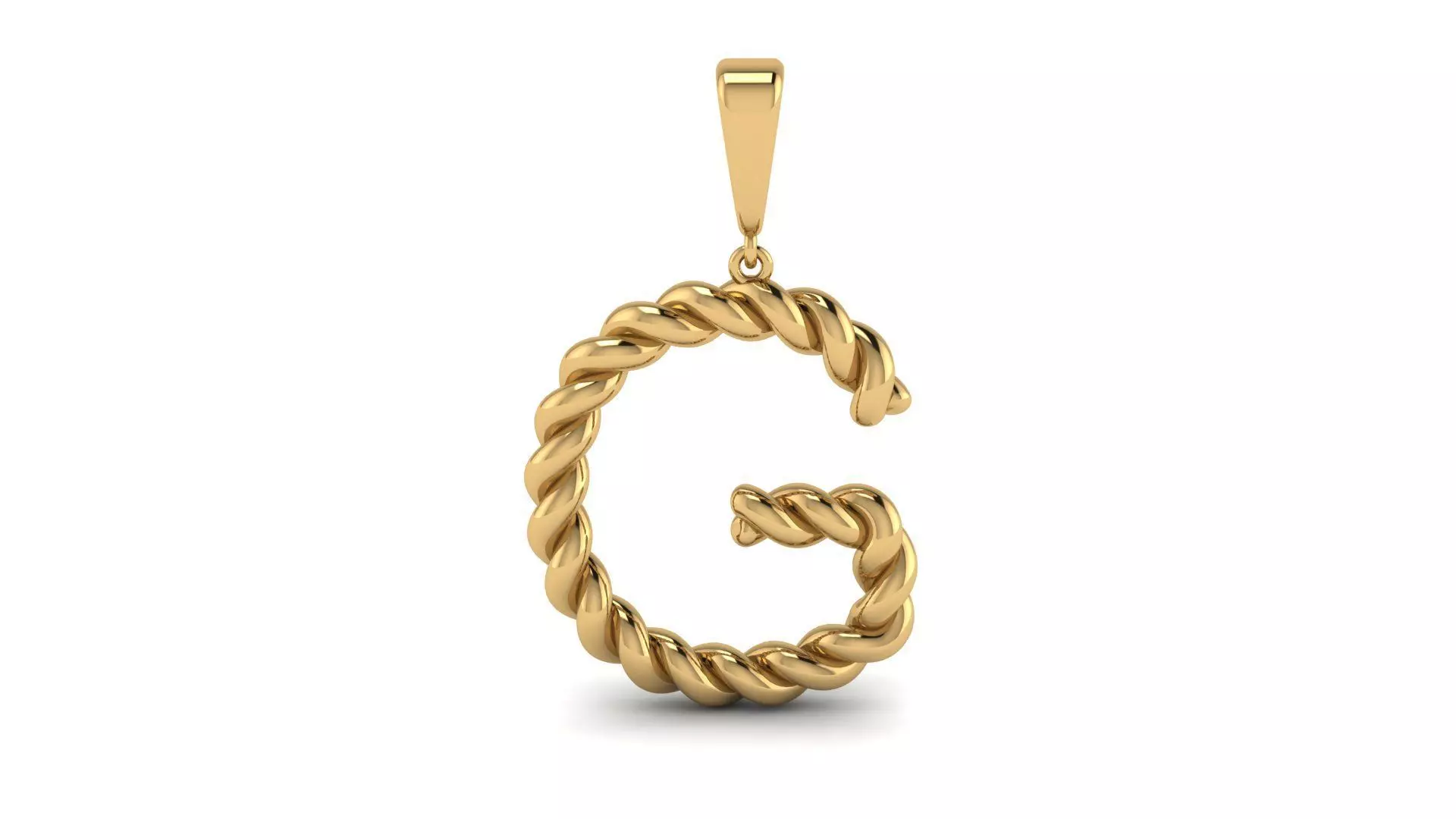 Twisted Cable Letter Pendant 20 mm Letter G 3D print model