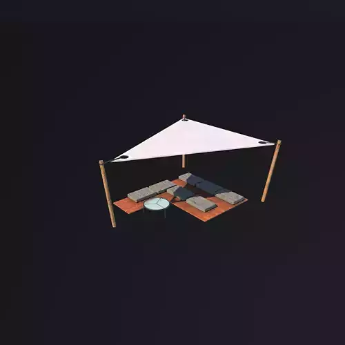 Pergola shade sails 3D model