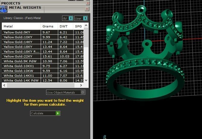 Crown ring 20mm 3D print model_8