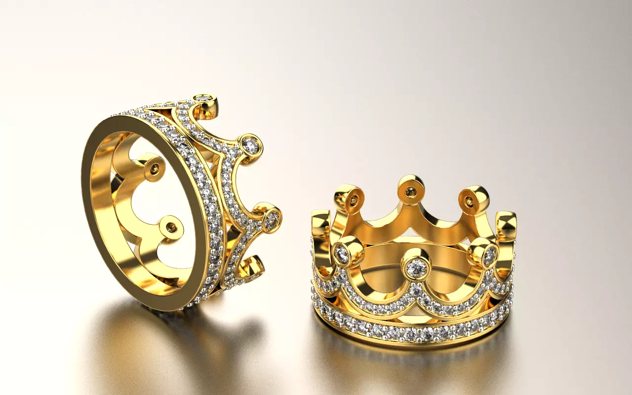 Crown ring 20mm 3D print model_0