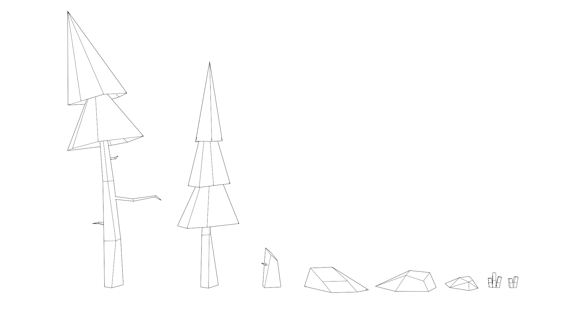 Low-Poly Forest Collection Low-poly 3D model_2