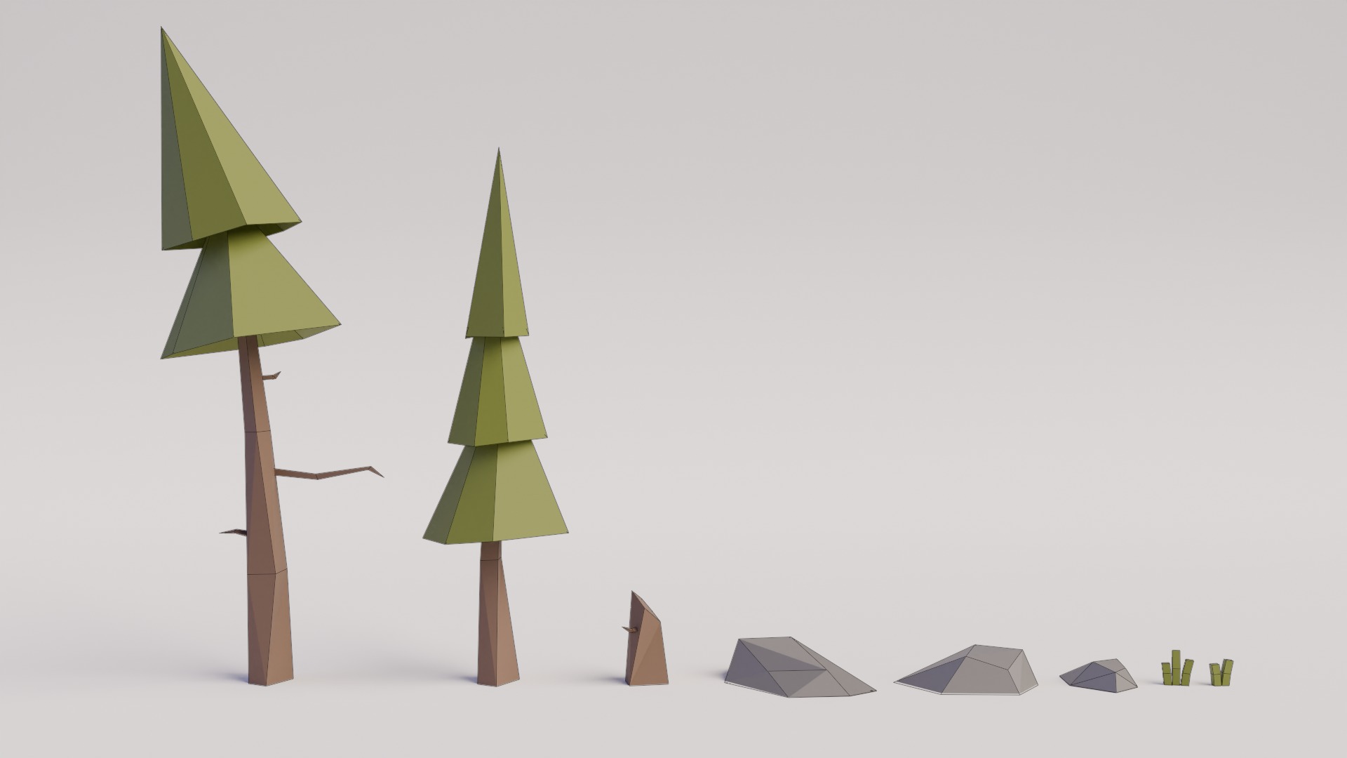 Low-Poly Forest Collection Low-poly 3D model_1