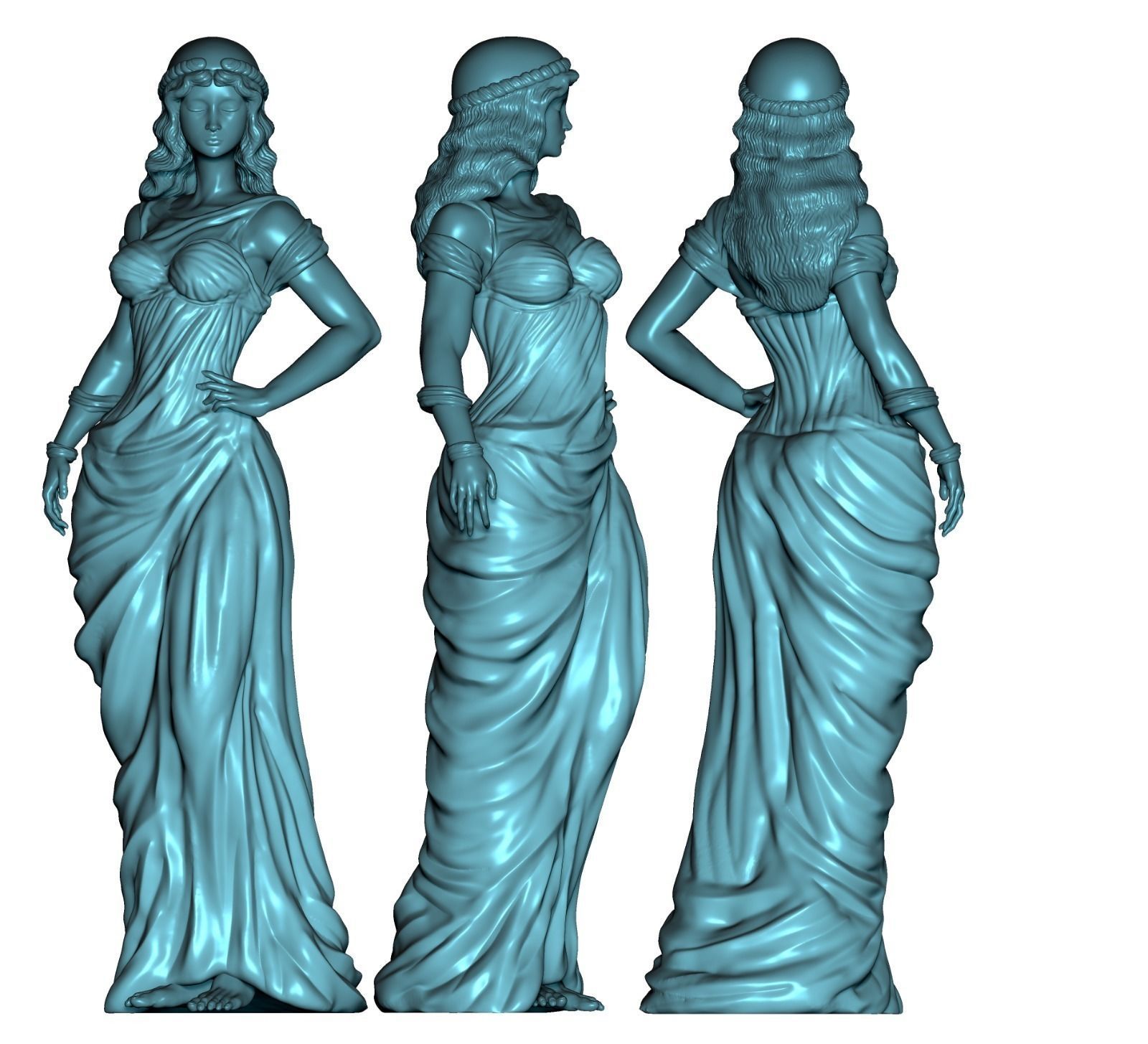 Woman Sculpture AI 3D print model_3