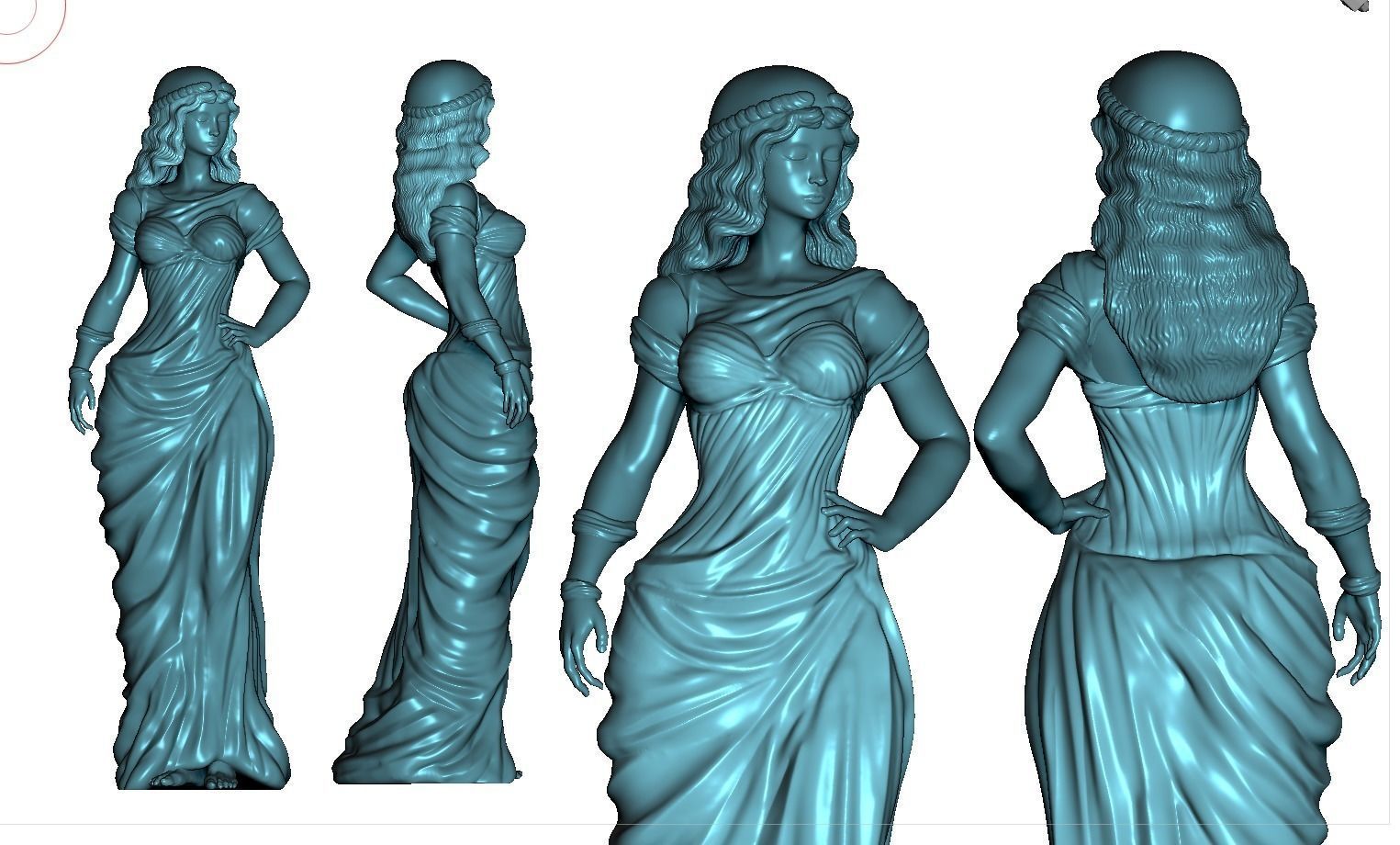 Woman Sculpture AI 3D print model_7