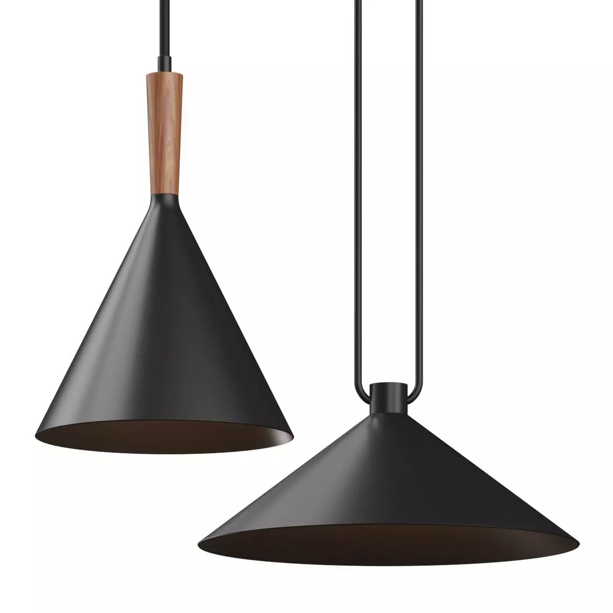 Crate and Barrel Weston Modern and Andre Black Cone Pendant Lamp 3D model_0