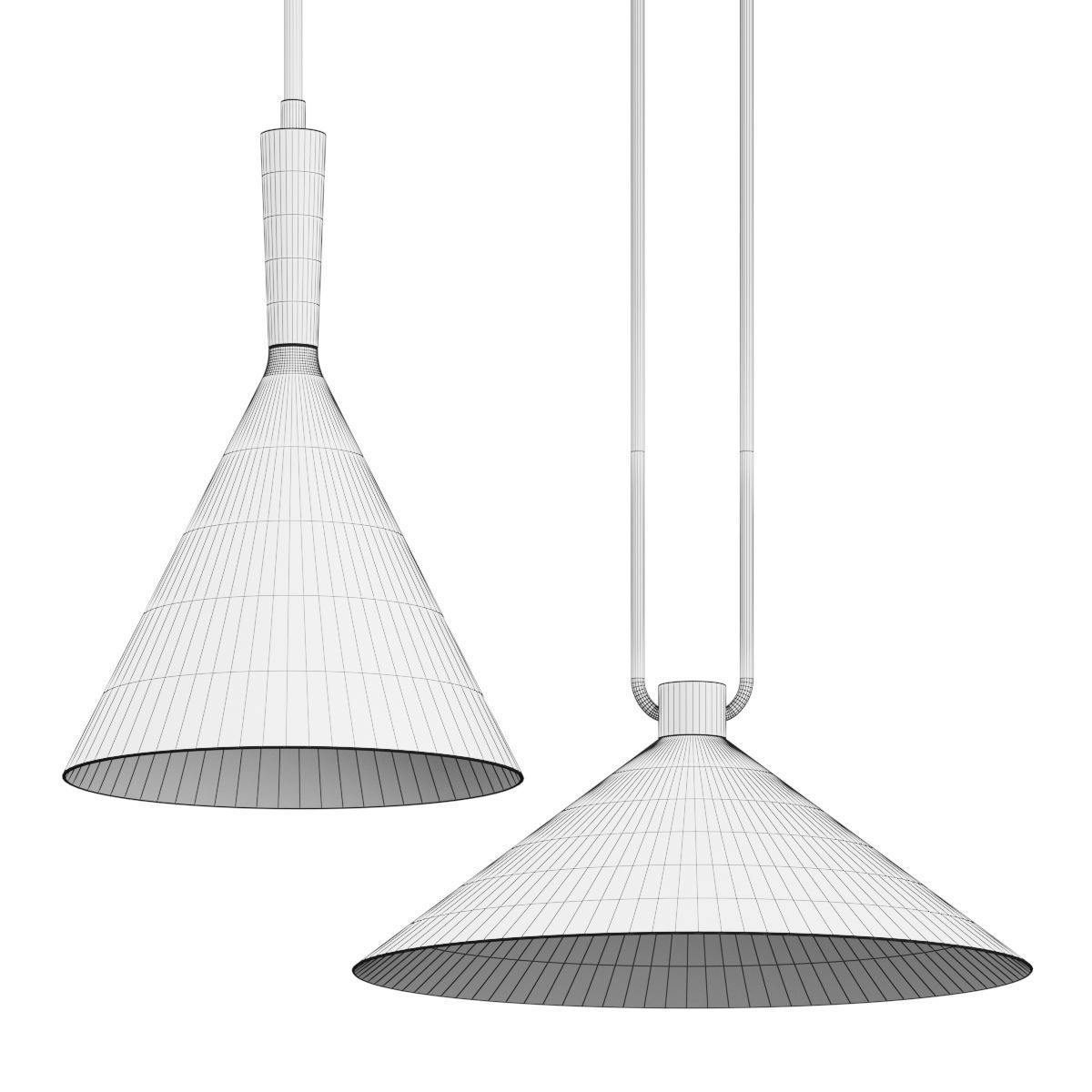 Crate and Barrel Weston Modern and Andre Black Cone Pendant Lamp 3D model_1
